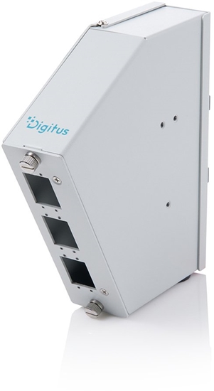 Picture of Digitus Fiber optic DIN rail splice distributor, angled, 6 SC DX/LC Quad, grey