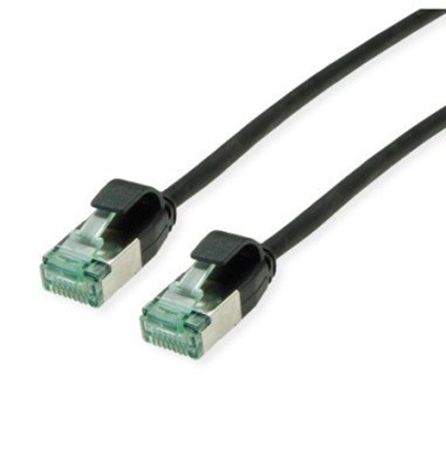 Изображение Digitus ROLINE RM U/FTP DataCenter Patch Cord Cat.6A (Class EA), wski, czarny, 0,15 m