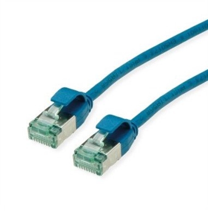 Изображение Digitus ROLINE RM U/FTP DataCenter Patch Cord Cat.6A (Class EA), wski, niebieski, 1 m