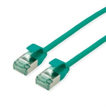 Изображение Digitus ROLINE RM U/FTP DataCenter Patch Cord Cat.6A (Class EA), wski, zielony, 1 m