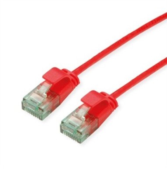 Изображение Digitus ROLINE RM UTP Data Center Patch Cord Cat.6A (Class EA), wski, czerwony, 2 m
