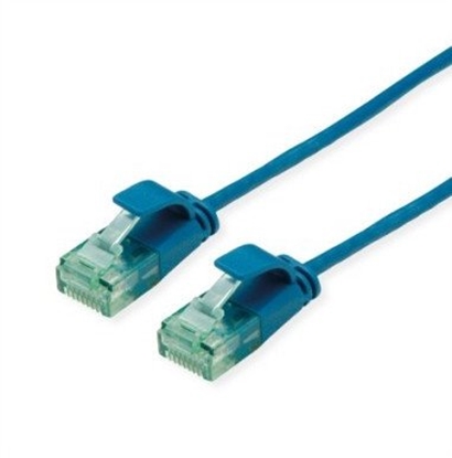 Изображение Digitus ROLINE RM UTP Data Center Patch Cord Cat.6A (Class EA), wski, niebieski, 0,3 m