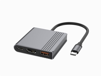 Attēls no Dokstacija Gembird USB-C 3-in-1multi port (USBport + HDMI + USB-C video) PD 90W