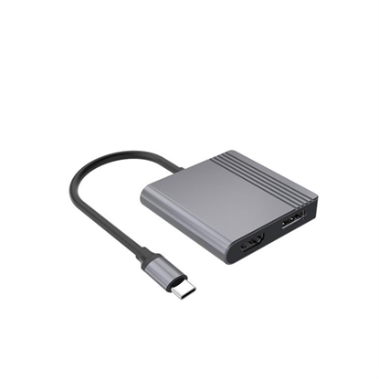 Изображение Dokstacija Gembird USB-C to HDMI + DP 4K 60Hz, black 18cm