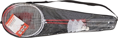 Изображение DONNAY Zestaw do badmintona w pokrowcu Donnay czerwony 6w1