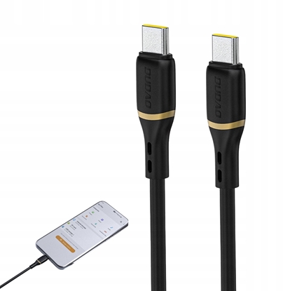 Attēls no Dudao 1M 60W liquid silicone data cable C to C Black