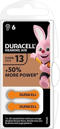 Attēls no Duracell Bateria cynkowo-powietrzna., ZA13, PR48, AC13, DA13, do aparatów suchowych, , blistr, 6-pack, 42436