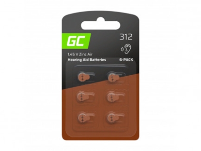 Изображение Dzirdes Aparāta 312 izmēra  baterija 1.45V PR41 iepakojumā 6 gb.