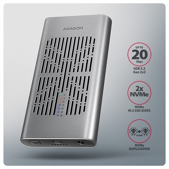 Picture of SSD ACC ENCLOSURE M.2 NVME/USB-C EEM2-20GD AXAGON