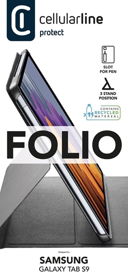 Picture of Etui na tablet Etui ze stojakiem Cellularline Folio pro Samsung Galaxy Tab S9 czarny