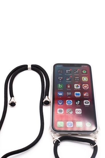 Изображение Evelatus Apple iPhone 11 Silicone Transparent with Necklace TPU Strap Transparent