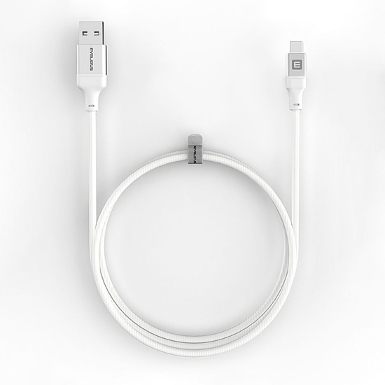 Picture of Evelatus Cable USB A to C 2M Aluminum housing braiding White