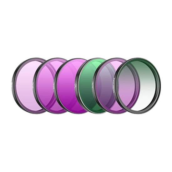 Изображение Filtr SunnyLife Zestaw filtrów do DJI Action 6 (CPL/ND8/16/32/64/Black Mist 1/4)