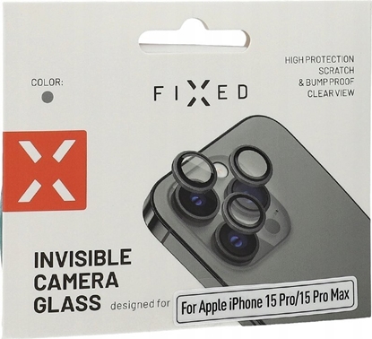 Attēls no Fixed Fixed Camera Glass do Apple iPhone 15 Pro/15 Pro Max, gwiezdna szaro