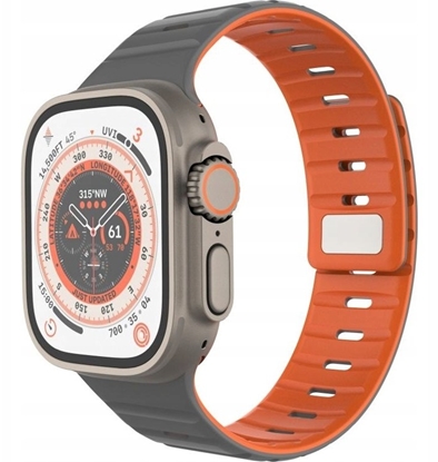 Picture of Fixed Silicone Magnetic Strap for Apple Watch 42/44/45/46/49mm, jasnoszary