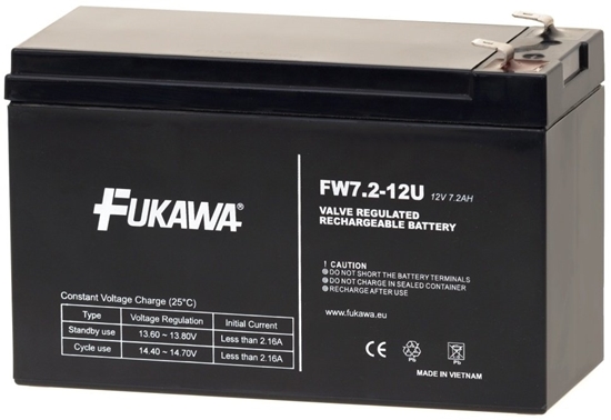 Изображение Fukawa Baterie - FUKAWA FW 7,2-12 F2U (12V/7,2 Ah - Faston 250), zcze - 6.3mm, ywotno 5let