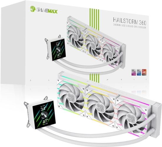 Изображение Gamemax CPU Liquid Cooler | HAILSTORM 360 LCD WH | White