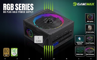Picture of Gamemax PSU | RGB 850G | 850 W | Gold | Full Modular