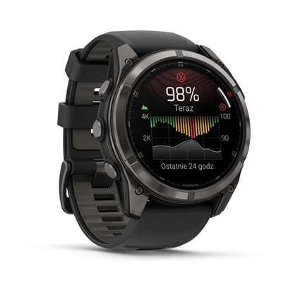 Attēls no Garmin fenix® 8 Pro – 51 mm, MicroLED Sapphire, Carbon grey DLC titanium with Black/pebble grey silicone band