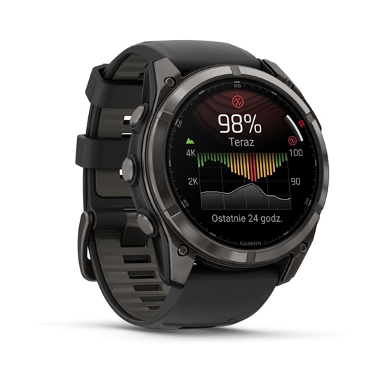 Изображение Garmin fenix® 8 Pro – 51 mm, MicroLED Sapphire, Carbon grey DLC titanium with Black/pebble grey silicone band
