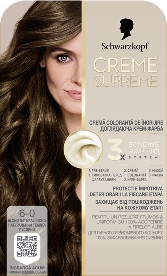 Изображение Garnier SCHWARZKOPF Creme Supreme Farba do wosów odcie 6-0 Naturalny Jasny Brz