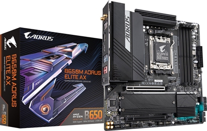 Attēls no Gigabyte B650M AORUS ELITE AX motherboard AMD B650 Socket AM5 micro ATX