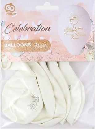 Attēls no GoDan Balony premium hel Pierwsza Komunia 33cm 5szt
