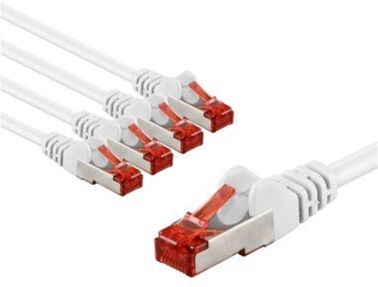 Picture of Goobay CAT 6 kabel krosowy, S/FTP (PiMF), 5 m, biay, zestaw 5 - Dugo kabla 5 m