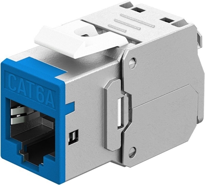 Attēls no Goobay Keystone-modul RJ45 CAT 6A, STP, Slim niebieski - Wersja kolorystyczna niebieski