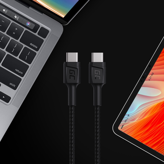 Picture of Green Cell GC PowerStream USB Type-C Male - Type-C Male Fast Charging 2m Black 5907813963582