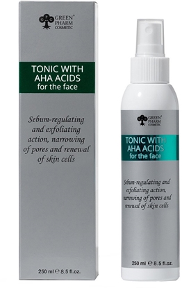 Attēls no GREEN PHARM COSMETICS_Cleansing Tonic With AHA Acids tonik peelingujcy do twarzy 250ml