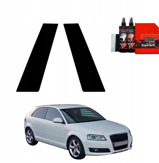 Picture of GrizzGlass Czarna folia na supki GrizzGlass BodyShield do Audi A3 8P Hatchback 3D (2003-2008) [2w1]