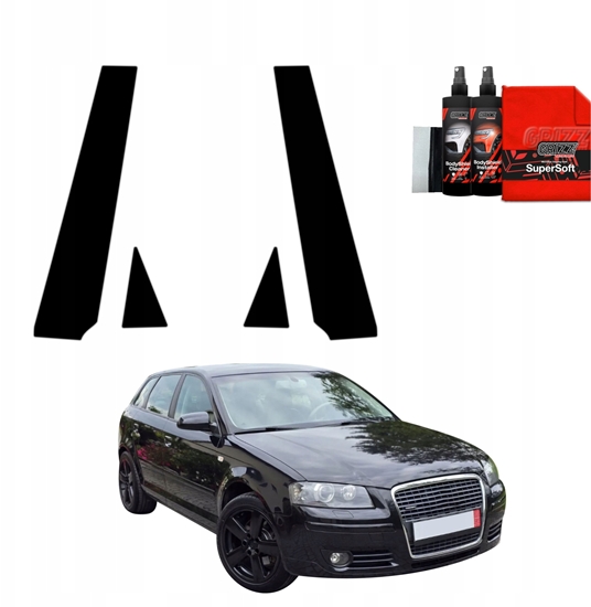 Picture of GrizzGlass Czarna folia na supki GrizzGlass BodyShield do Audi A3 8P Hatchback 5D (2003-2008) [4w1]
