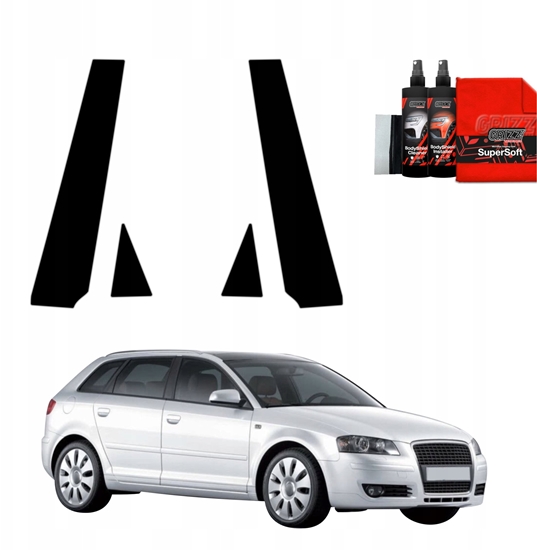 Picture of GrizzGlass Czarna folia na supki GrizzGlass BodyShield do Audi A3 8P Hatchback 5D (2008-2012) [4w1]