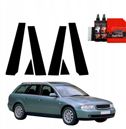 Изображение GrizzGlass Czarna folia na supki GrizzGlass BodyShield do Audi A4 B5 Avant (1994-2001) [6w1]