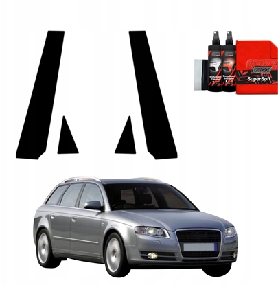 Изображение GrizzGlass Czarna folia na supki GrizzGlass BodyShield do Audi A4 B7 Avant (2004-2008) [4w1]