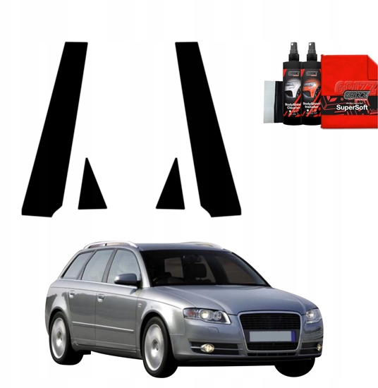 Изображение GrizzGlass Czarna folia na supki GrizzGlass BodyShield do Audi A4 B7 Avant (2004-2008) [4w1]