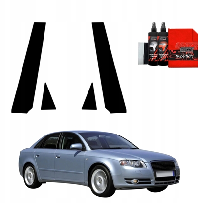 Изображение GrizzGlass Czarna folia na supki GrizzGlass BodyShield do Audi A4 B7 Sedan (2004-2008) [4w1]