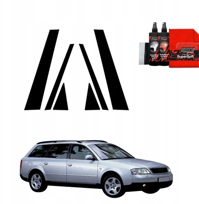 Изображение GrizzGlass Czarna folia na supki GrizzGlass BodyShield do Audi A6 C5 Avant (1998-2004) [6w1]