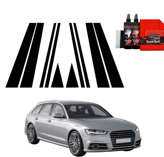 Picture of GrizzGlass Czarna folia na supki GrizzGlass BodyShield do Audi A6 C7 Avant Facelifting (2014-2018) [10w1]