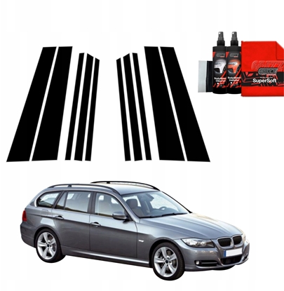 Изображение GrizzGlass Czarna folia na supki GrizzGlass BodyShield do BMW 3 E91 Kombi LCI (2008-2012) [10w1]