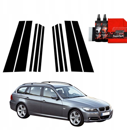 Изображение GrizzGlass Czarna folia na supki GrizzGlass BodyShield do BMW 3 E91 Kombi Pre-LCI (2004-2008) [10w1]