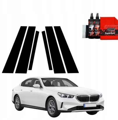 Изображение GrizzGlass Czarna folia na supki GrizzGlass BodyShield do BMW 5 Sedan G60 520i (2024-2025) [6w1]