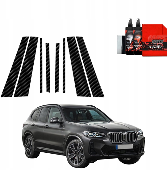 Picture of GrizzGlass Czarna folia na supki GrizzGlass BodyShield do BMW X3 (2021-2024) [8w1]