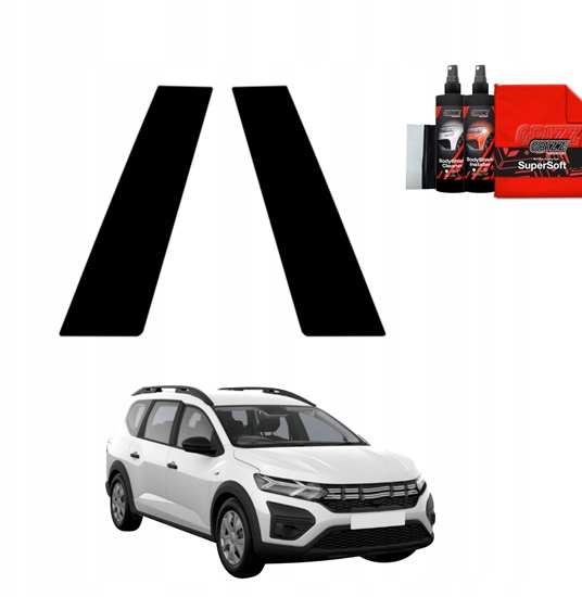 Picture of GrizzGlass Czarna folia na supki GrizzGlass BodyShield do Dacia Jogger (2022-2025) [2w1]