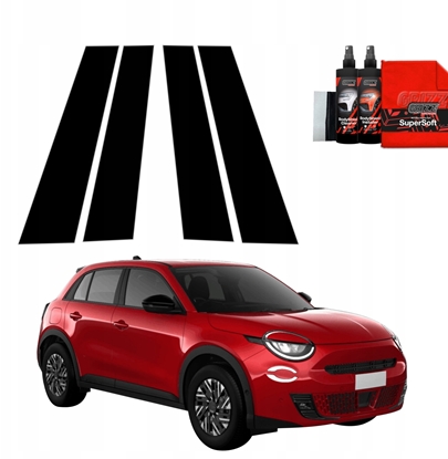 Изображение GrizzGlass Czarna folia na supki GrizzGlass BodyShield do Fiat 600 (2023-2025) [4w1]