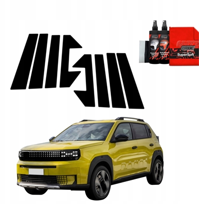 Изображение GrizzGlass Czarna folia na supki GrizzGlass BodyShield do Fiat Grande Panda (2025) [8w1]