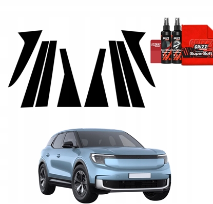 Изображение GrizzGlass Czarna folia na supki GrizzGlass BodyShield do Ford Explorer EV (2024-2025) [8w1]