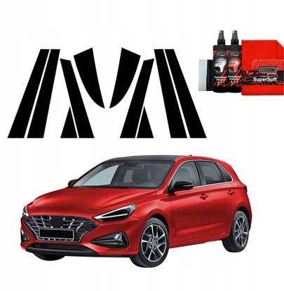 Изображение GrizzGlass Czarna folia na supki GrizzGlass BodyShield do Hyundai i30 Hatchback (2020-2025) [10w1]