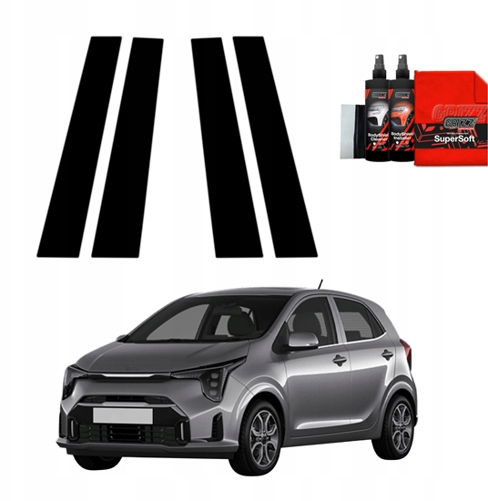 Picture of GrizzGlass Czarna folia na supki GrizzGlass BodyShield do Kia Picanto (2023-2025) [4w1]